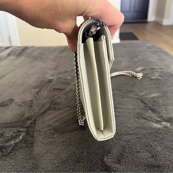 SOLD - AUTHENTIC YSL CLASSIC CASSANDRE CHAIN WALLET IN GRAIN DE POUDRE LEATHER - Picture 6 of 13